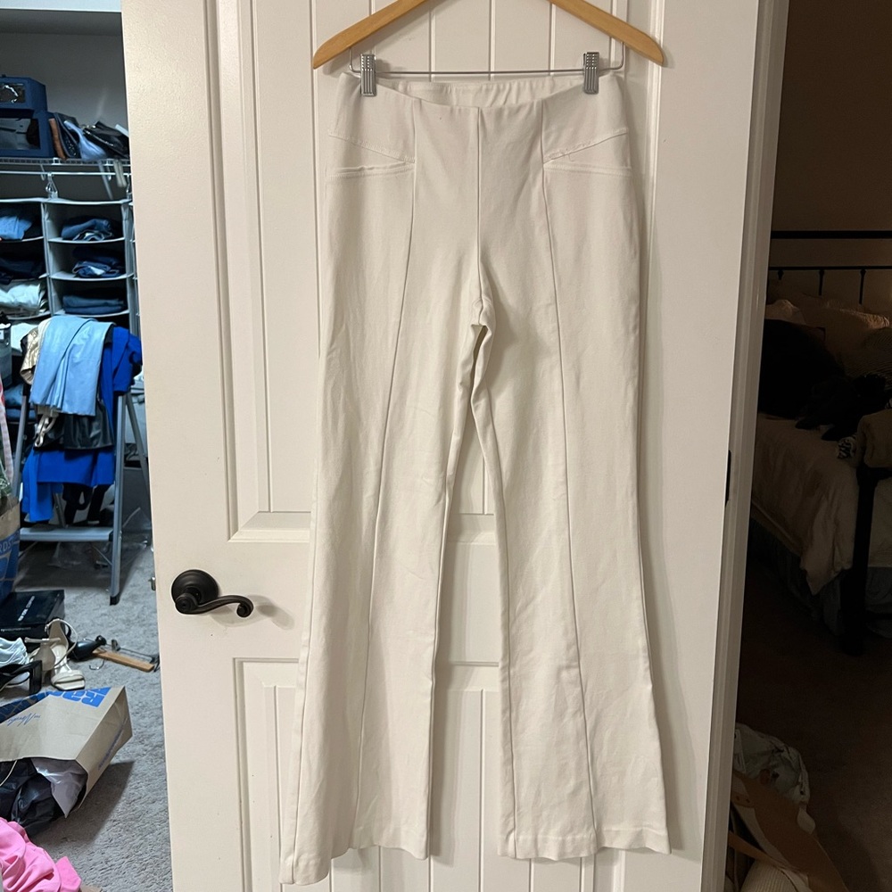 INC International Concepts Cream Flare Pants